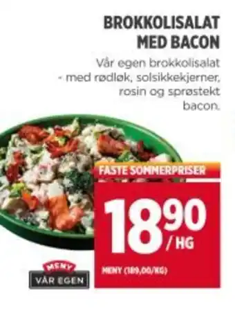 Meny Brokkolisalat med bacon tilbud