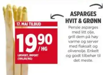 Meny Asparges hvit & grønn tilbud