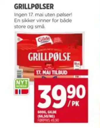 Meny Grillpølser tilbud