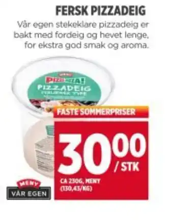Meny Fersk pizzadeig tilbud