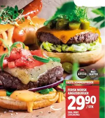 Meny Fersk norsk angusburger tilbud