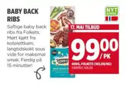 Meny Baby back ribs tilbud