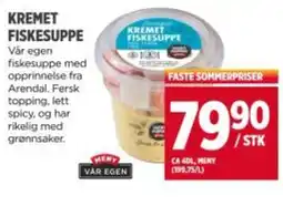 Meny Kremet fiskesuppe tilbud