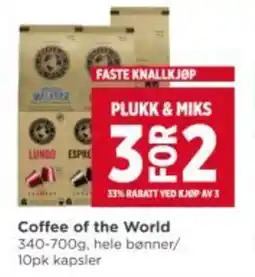 Meny Coffee of the world tilbud
