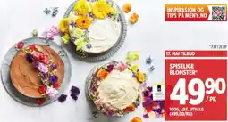 Meny Spiselige blomster tilbud