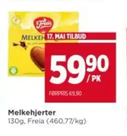Meny FREIA Melkehjerter tilbud