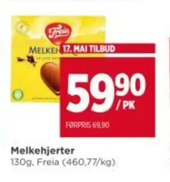 Meny FREIA Melkehjerter tilbud