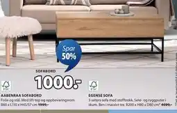 JYSK AABENRAA SOFABORD tilbud