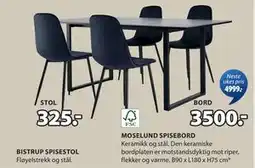 JYSK MOSELUND SPISEBORD tilbud