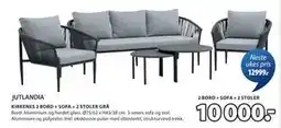 JYSK KIRKENES 2 BORD + SOFA + 2 STOLER GRÅ tilbud