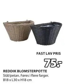 JYSK REDDIK BLOMSTERPOTTE tilbud