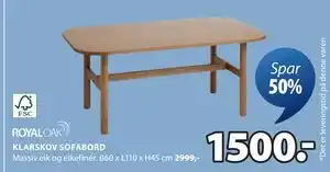 JYSK KLARSKOV SOFABORD tilbud