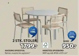 JYSK HANSTED SPISEBORD tilbud