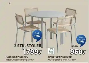 JYSK HANSTED SPISEBORD tilbud