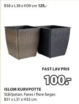 JYSK ISLOM KURVPOTTE tilbud