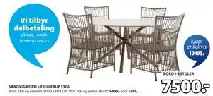 JYSK SANDVIG BORD + FJELLERUP STOL tilbud