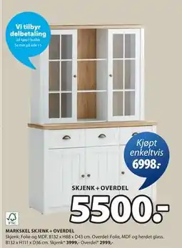 JYSK MARKSKEL SKJENK + OVERDEL tilbud