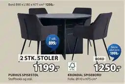 JYSK PURHUS SPISESTOL tilbud