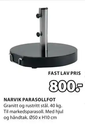 JYSK NARVIK PARASOLLFOT tilbud