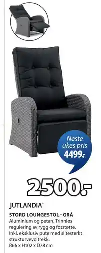 JYSK STORD LOUNGESTOL - GRÅ tilbud