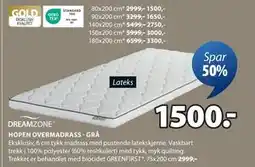 JYSK HOPEN OVERMADRASS - GRÅ tilbud