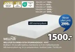 JYSK WELLPUR GLOMMA GF30 SKUMMADRASS - HVIT tilbud
