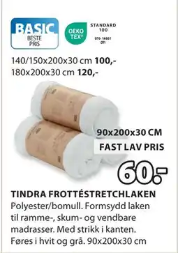 JYSK TINDRA FROTTÉSTRETCHLAKEN tilbud