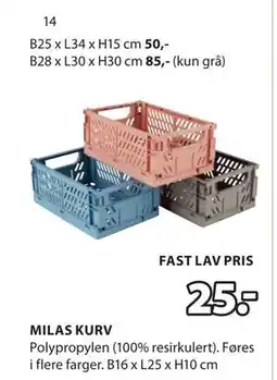 JYSK MILAS KURV tilbud
