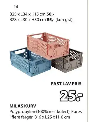 JYSK MILAS KURV tilbud