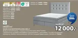 JYSK SOKNA GC35 KONTINENTALSENG GRÅ-27 tilbud