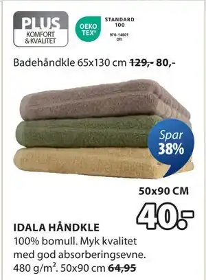 JYSK IDALA HÅNDKLE tilbud