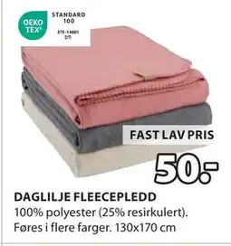 JYSK DAGLILJE FLEECEPLEDD tilbud