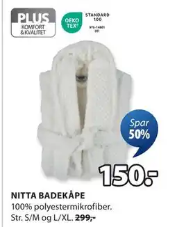 JYSK NITTA BADEKÅPE tilbud