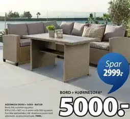 JYSK AGERMOSE BORD + SOFA - NATUR tilbud