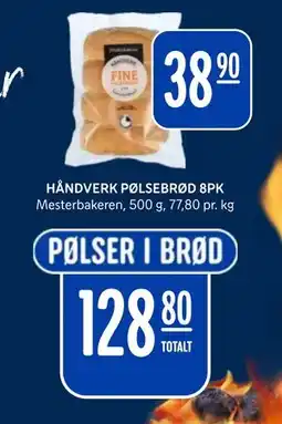 Rema 1000 HÅNDVERK PØLSEBRØD 8PK tilbud