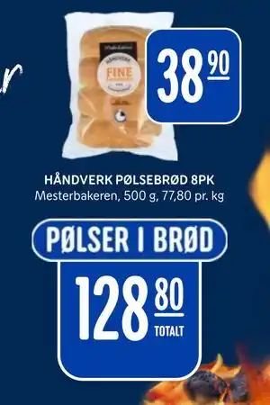 Rema 1000 HÅNDVERK PØLSEBRØD 8PK tilbud