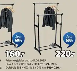 JYSK GUDME KLESSTATIV tilbud