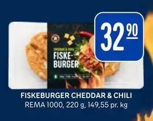 Rema 1000 FISKEBURGER CHEDDAR & CHILI tilbud