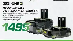 Coop Byggmix RYOBI RB18252 2,0 + 5,0 AH BATTERISETT tilbud
