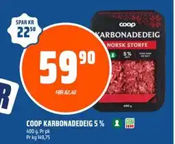 Coop Obs COOP KARBONADEDEIG 5 % tilbud