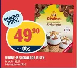 Coop Obs KRONE-IS SJOKOLADE 12 STK tilbud
