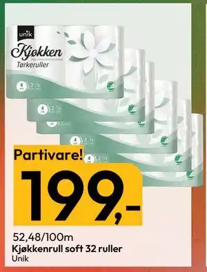 Gigaboks Kjøkkenrull soft 32 ruller tilbud