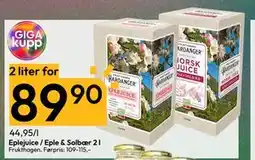 Gigaboks Eplejuice / Eple & Solbær 2 l tilbud