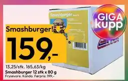 Gigaboks Smashburger 12 stk x 80 g tilbud