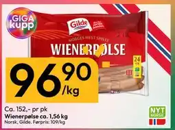 Gigaboks Wienerpølse ca. 1,56 kg tilbud