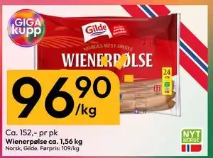Gigaboks Wienerpølse ca. 1,56 kg tilbud