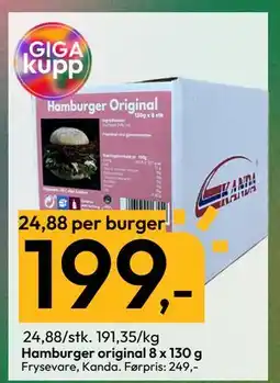 Gigaboks Hamburger original 8 x 130 g tilbud
