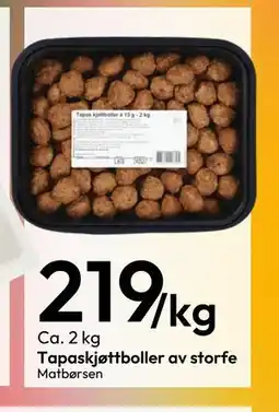 Gigaboks Tapaskjøttboller av storfe tilbud