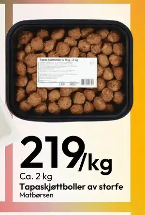 Gigaboks Tapaskjøttboller av storfe tilbud