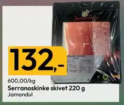 Gigaboks Serranoskinke skivet 220 g tilbud